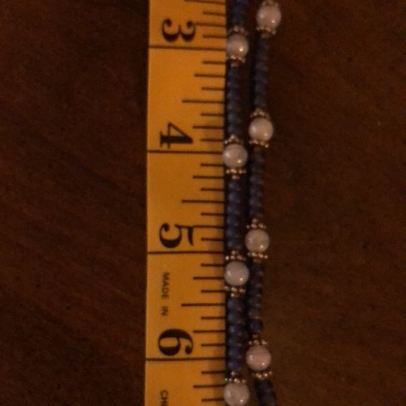 Vintage Coro Faux Lapis Moon-glow Lucite Clip On Earrings & Hand Made Necklace - Picture 6 of 10